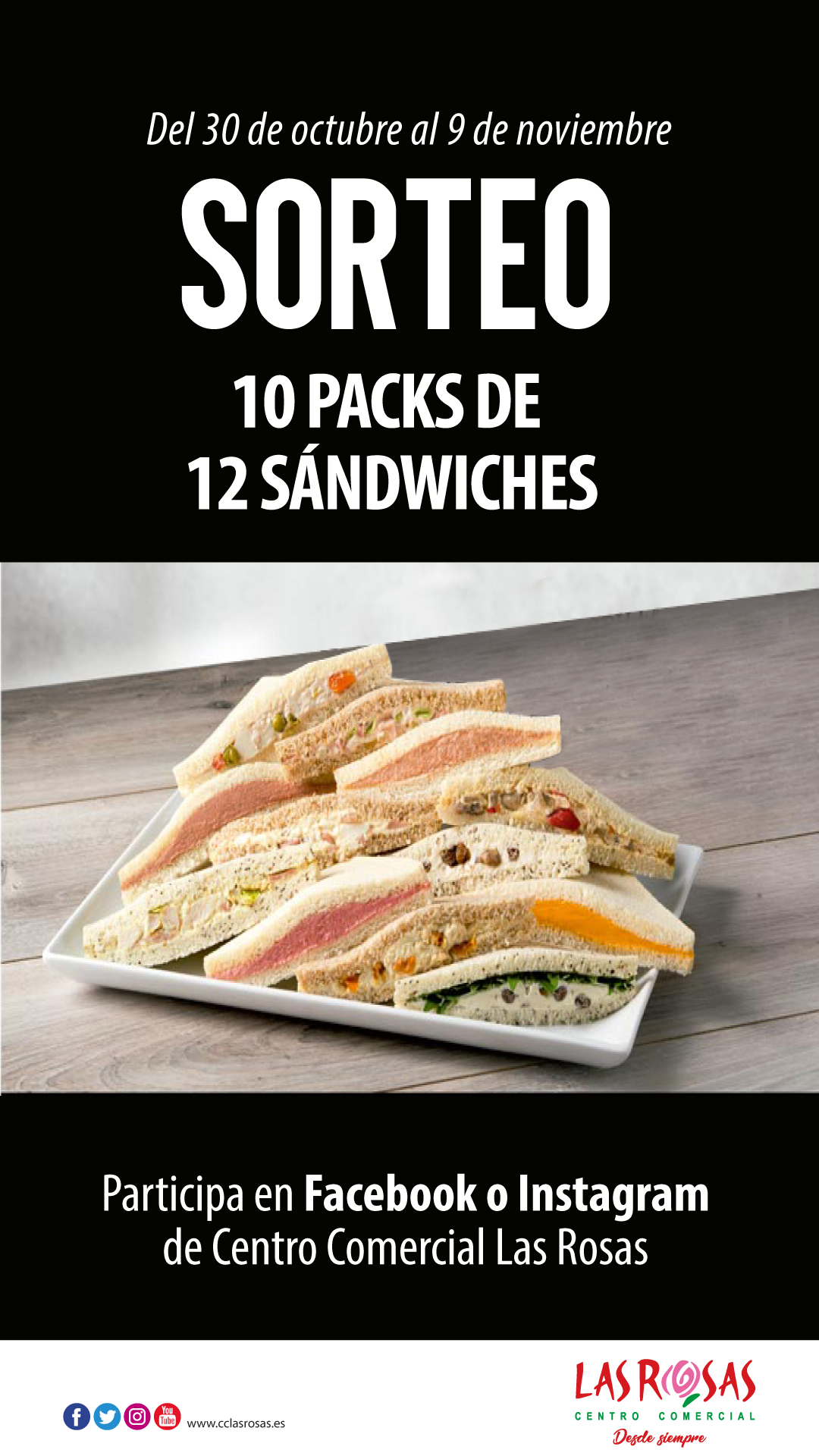 Sorteo 10 packs 12 sándwiches de C.C. Las Rosas