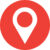 round icon red gps map pointer cartoon vector graphic design